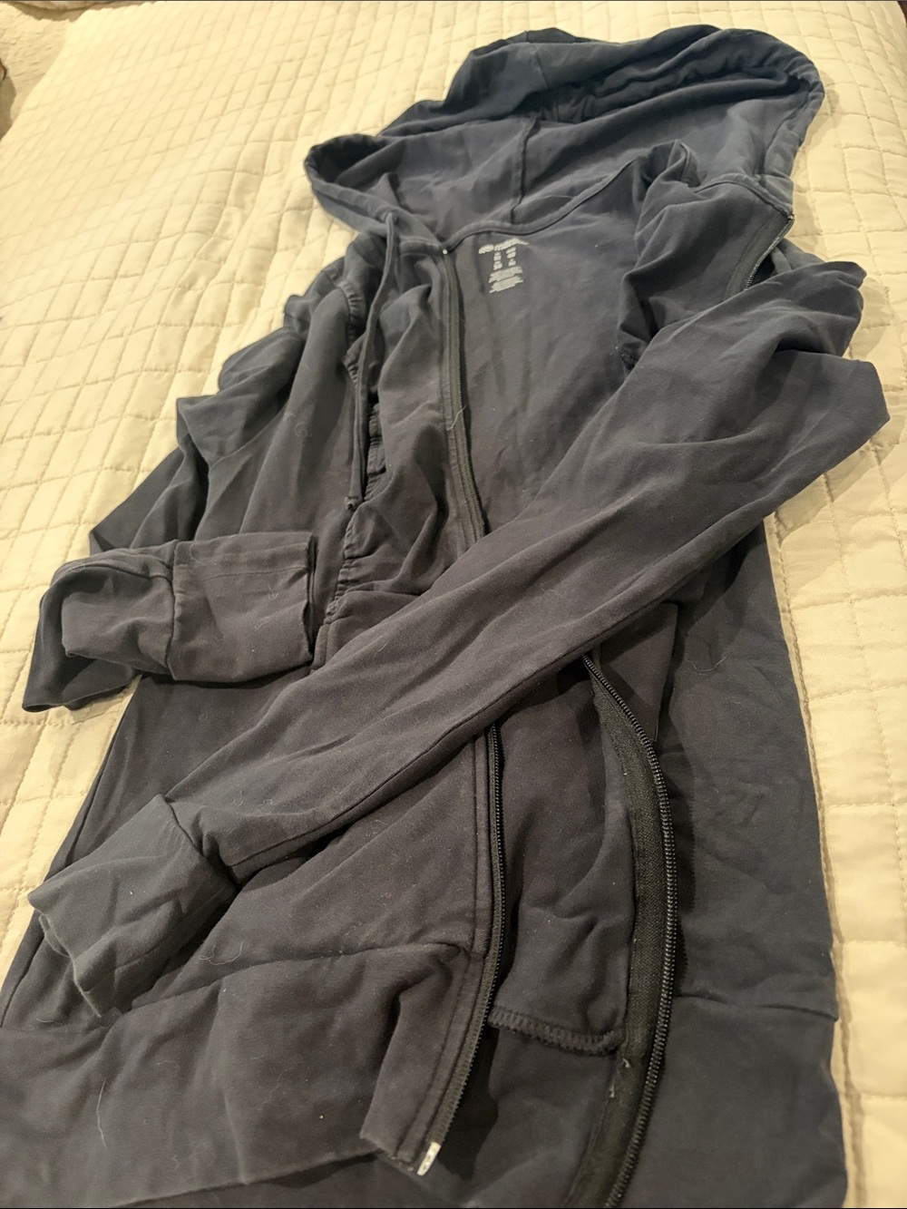Ladies Black Zip-Up Hooded Jacket